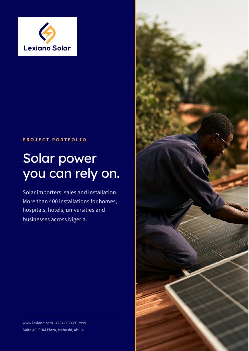 Cover of the Lexiano Solar Project Portfolio