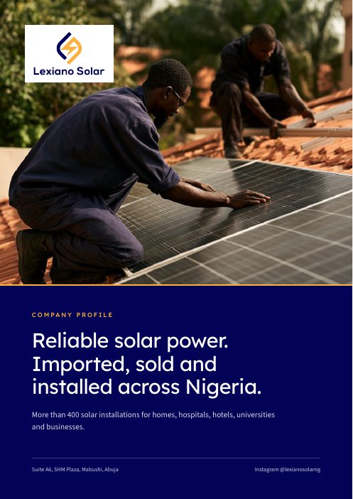 Cover of the Lexiano Solar Company Profile