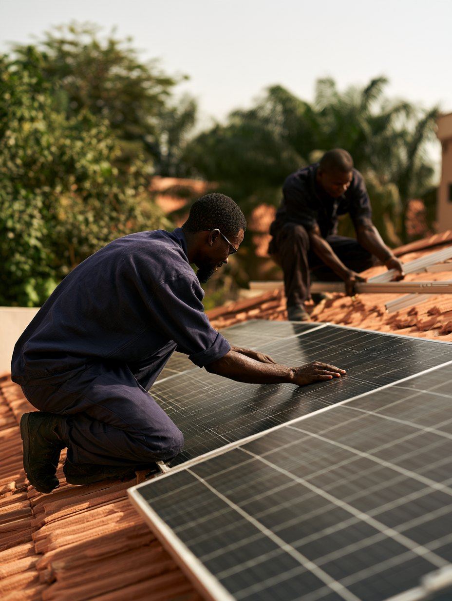 Lexiano Solar installers fitting solar panels