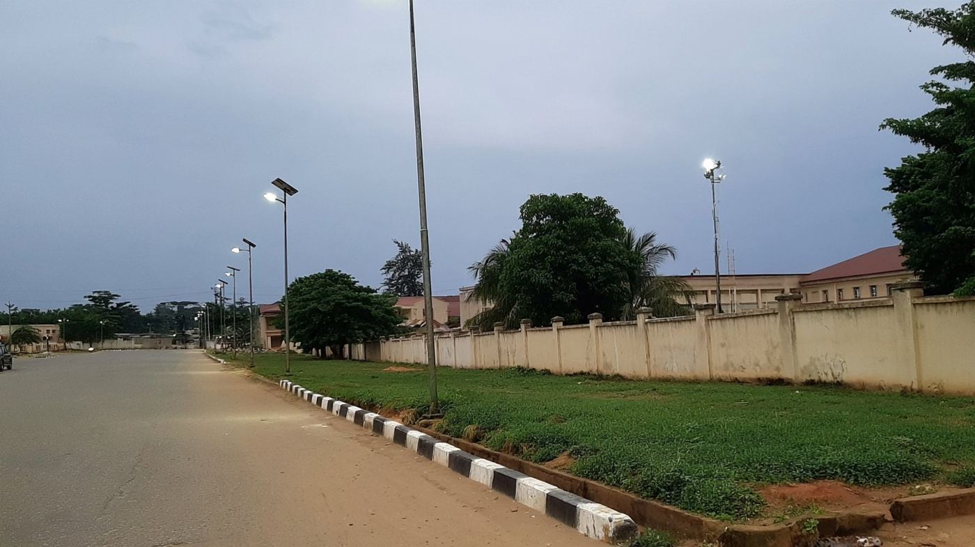 Solar street lights at Lumen Christi School, Abuja